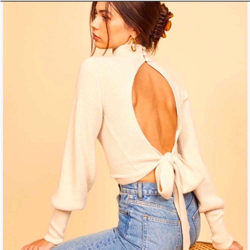 Reformation open back sweater